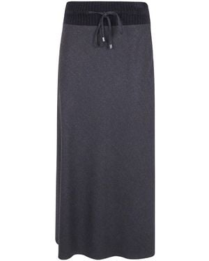 D.exterior Lace-Up Detail Skirt - Blue