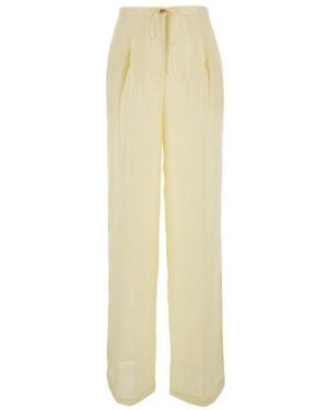 Semicouture Semi Couture Drawstring Linen Trousers - Yellow