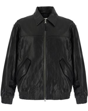 DUNST Long-Sleeve Leather Jacket - Black