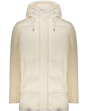Herno Knitted Hooded Coat - White