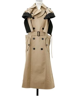 Sacai Double-Faced Silk-Cotton Gabardine Trench Coat - Natural