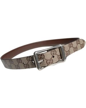 Gucci Reversible Belt With Roller Buckle - Multicolor
