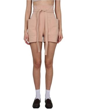 Philosophy Di Lorenzo Serafini High-Waist Belted Shorts - Pink