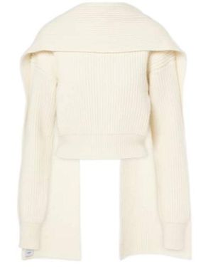 Erdem Cropped Wool And Cashmere Scarf Jumper - White