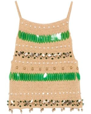 Bode Calypso Tank Beaded Vest - Green