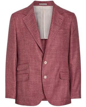 Brunello Cucinelli Silk Blend Blazer - Purple