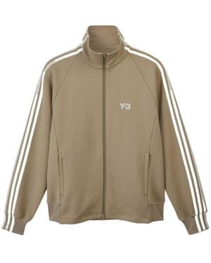 Y-3 3 Stripe Zipped Track Jacket - Natural