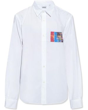 KENZO Graphic Printed Long-Sleeved Shirt - White