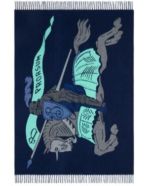Burberry Ekd Wool Cashmere Blanket - Blue