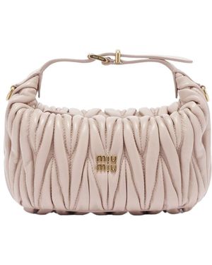 Miu Miu Quilted Nappa Leather Pouch - Pink