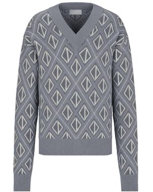 Dior Long-Sleeved Knitted Pullover - Gray