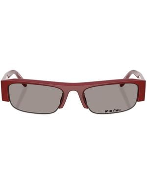 Miu Miu Eyewear Rectangular Frame Sunglasses - White