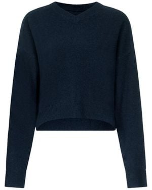Loulou de Saison Anzor Lds V Neck Cashmere Jumper - Blue