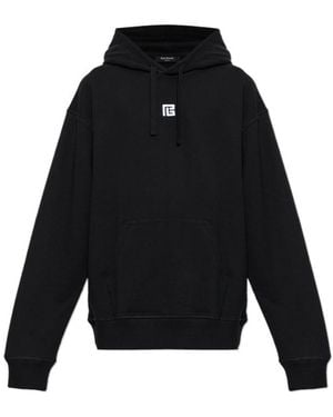 Balmain Long-Sleeve Hooded Sweatshirt - Black