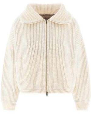 Herno Wool Zipped Cardigan - Natural
