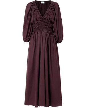 Matteau Minimalist Short-Sleeve Maxi Dress - Purple