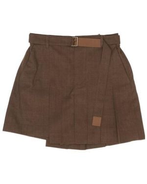 Sacai Pleated Shorts - Brown