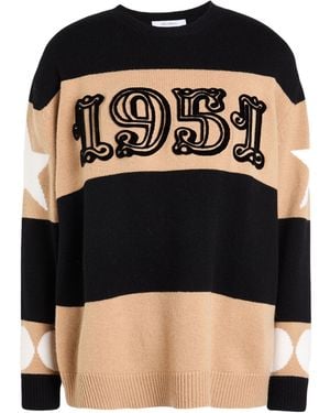 Max Mara Striped Lightweight Knitted Sweater - Black