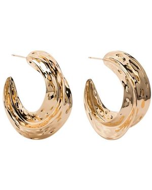 Self-Portrait Sculpted Hoop Earrings - Metallic