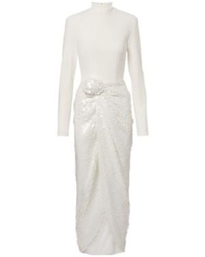 ROTATE BIRGER CHRISTENSEN Knot-Detail Sequined Cocktail Dress - White