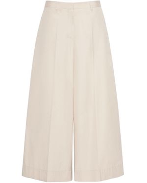 Max Mara Cotton Poplin Trousers - White