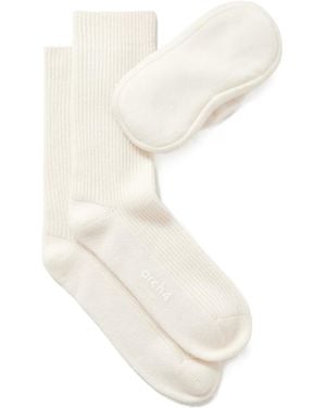 arch4 Eye Mask And Sock Set - White