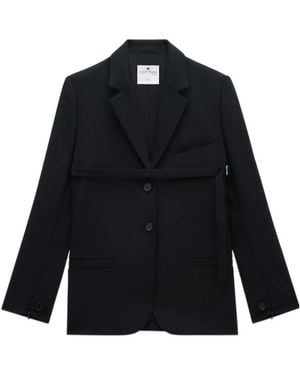 Courreges Strap Single-Breasted Blazer - Blue