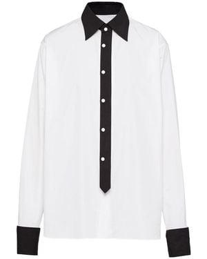 Prada Button Down Straight Hem Shirt - White