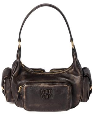 Miu Miu Pocket Nappa Leather Bag - Black