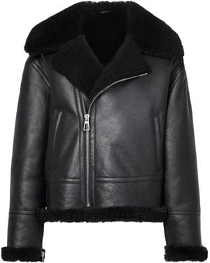 Nili Lotan Patchwork Wool Fur - Black