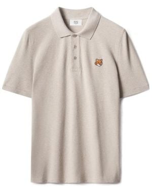 Maison Kitsuné Fox Head Patch Polo Shirt - White