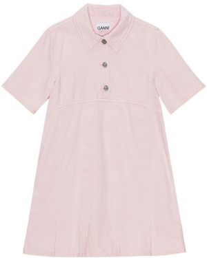 Ganni Denim Mini Dress - Pink