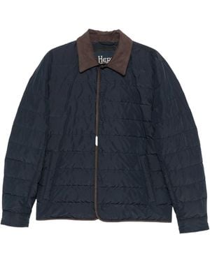 Herno Long-Sleeved Cotton-Padded Jacket - Blue