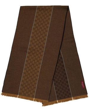 Gucci Printed Spliced Scarf - Brown