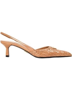 Prada Profile Keeps Slingbacks - Natural