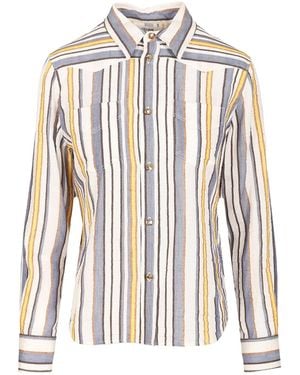 Celine Lapel Long Sleeve Shirt - White