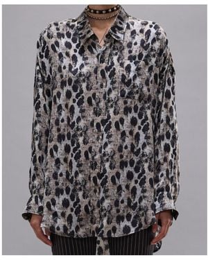 R13 Drop Neck Buttoned Shirt - Black