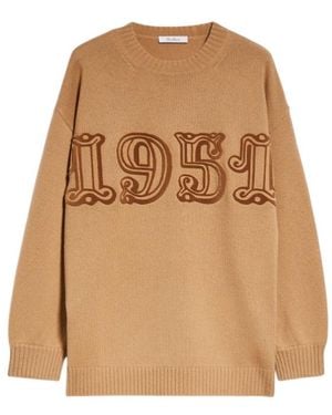 Max Mara Crewneck Knitted Jumper - Natural