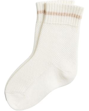 Brunello Cucinelli Bernie Baby Waffle-Stitch Socks - White