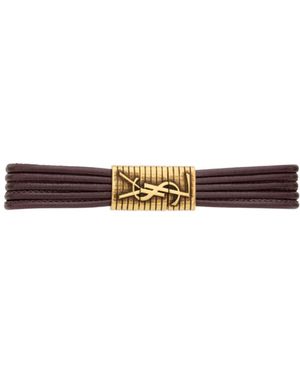 Saint Laurent Cassandre Cord Bracelet - White