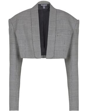 Balmain Cropped Jacket - Gray