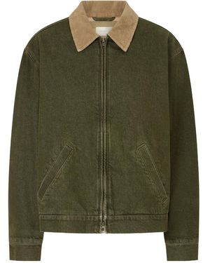 Aimé Leon Dore Corduroy-Trimmed Denim Jacket - Green