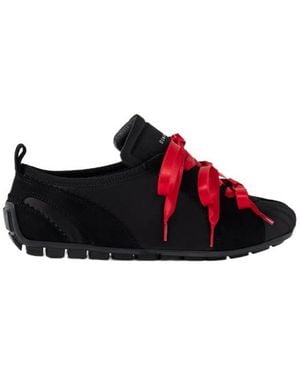 Simone Rocha Suede-Trimmed Shell Trainers - Red