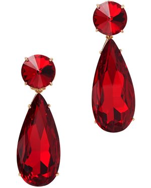 Carolina Herrera Tone Crystal Earrings - Red