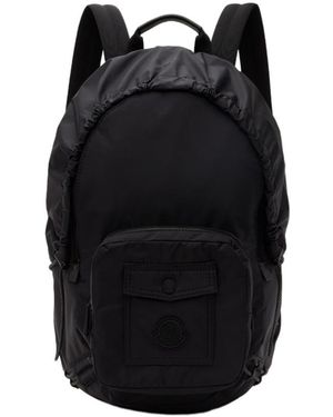 Moncler Makaio Logo Patch Zip-Up Backpack - Black