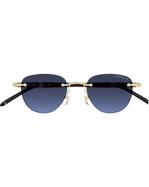 Montblanc Eyewear Panthos Frame Sunglasses - Blue