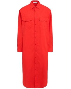 Frankie Shop Calren Cotton Poplin Long Dress - Red