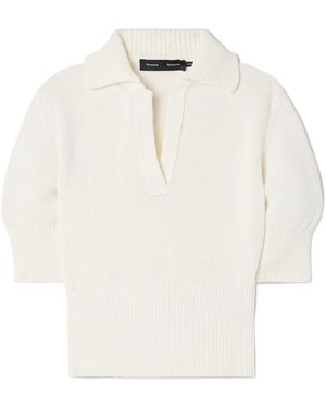 Proenza Schouler Reeve Knit Polo Shirt - White