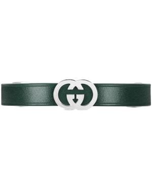 Gucci Interlocking Leather Bracelet - Green
