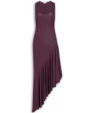 Alaïa Ruffled Sleeveless Dress - Purple